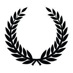 silhouette Laurel wreath on white background
