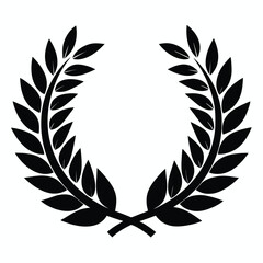 silhouette Laurel wreath on white background