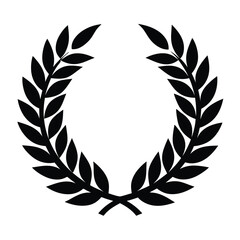 silhouette Laurel wreath on white background