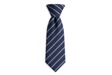 Classic blue striped tie isolated on transparent background, perfect for representing professional attire