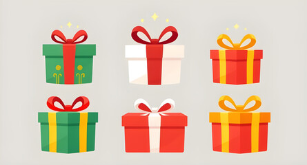 Gift boxes icon, Present icon, Gift set vector, Box with ribbon, Wrapped gift icon, Birthday gift boxes, Holiday presents, Christmas gift icon, Surprise box icon, Colorful gift boxes, Gift box silhoue