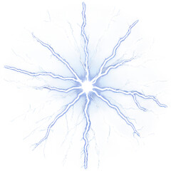 electric circle bolt lightning explosion isolated on transparent background
