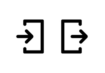 Entry and Exit vector icon. Login and Logout black symbol