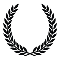 silhouette Laurel wreath on white background