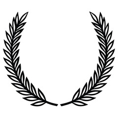Obraz premium silhouette Laurel wreath on white background