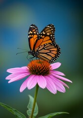Fototapeta premium Monarch Butterfly on Purple Coneflower