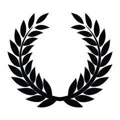 silhouette Laurel wreath on white background