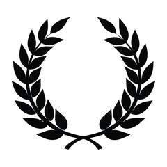 silhouette Laurel wreath on white background