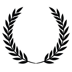 silhouette Laurel wreath on white background