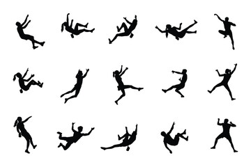 Climbing people silhouettes vector