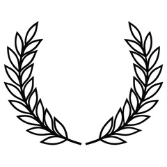 silhouette Laurel wreath on white background