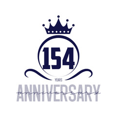 154 th Anniversary logo template illustration. suitable for you