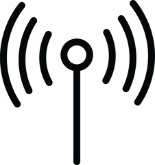 wireless network icon on metal internet button  vector illustration black and white color  line art icon design