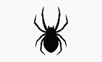 black spider silhouette, halloween decoration, creepy insect vector, Silhouettes of black spider, Halloween decorations, Vector collection of spider 