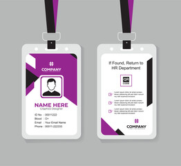Clean and Professional ID Card Design Vector Template  with QR Code for Staff and Business Use 