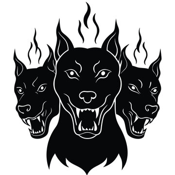 Three headed dog cerberus mythological creature
