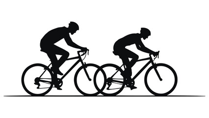 Obraz premium A captivating vector silhouette of a woman cycling, perfect for illustrating sport and adventure