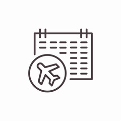 flight schedule calendar icon sign vector