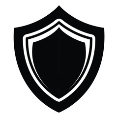 silhouette shield on white background