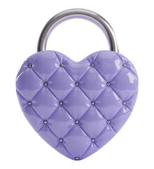 Cadeado de Coração Roxo Fofo