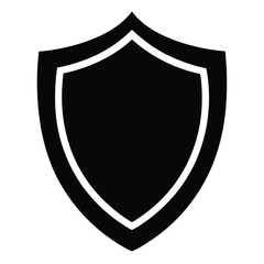 silhouette shield on white background