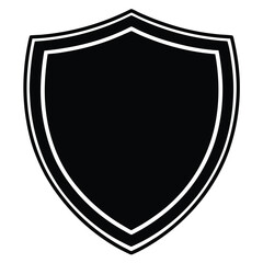 silhouette shield on white background