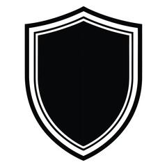 silhouette shield on white background