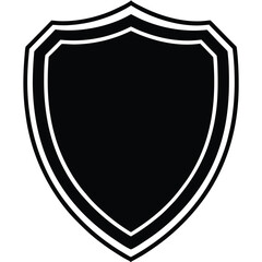 silhouette shield on white background