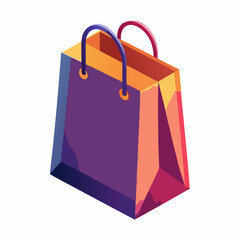 Isometric colorful shopping bag illustration