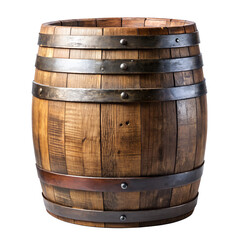 Obraz premium old wooden barrel on transparent background