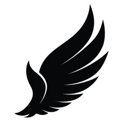 silhouette wing on white background