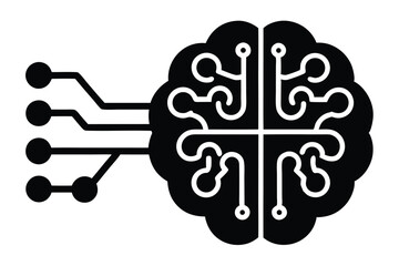 ai brainwave vector icon