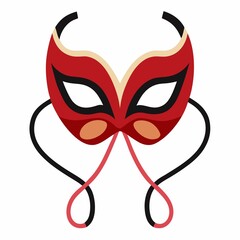 Fancy dress party mask costume accessory vector art on white background