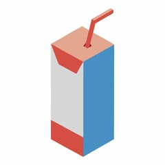 Isolated juice box drink container product design on white background