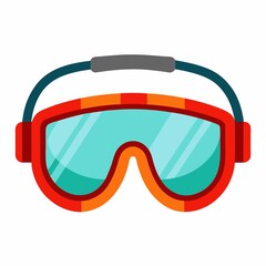 Ski goggles cartoon illustration for winter sport on white background