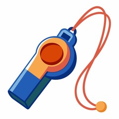 Coach whistle referee sport equipment vector image on white background