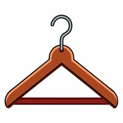 Wooden clothes hanger garment storage organization on white background