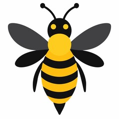 Cartoon honeybee illustration vector graphic design on white background