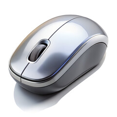 3d computer mouse with click button and shadow isolated on transparent background
