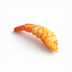 Isometric 3D Shrimp Tempura Illustration on White Background