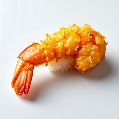 Isometric 3D Shrimp Tempura Illustration on White Background