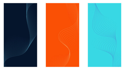 Minimalist cover template with vibrant perspective line wave in motion. Ideal design for social media, cover, banner, flyer. 