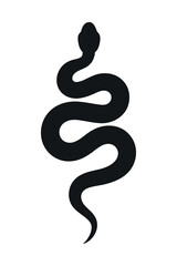 Naklejka premium Sinuous Snake Silhouette in Black and White Perfect for Tattoos Logos and Designs with a Reptilian or Mystical Theme