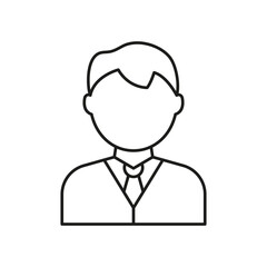 Business Professional Avatar Line Icon. Corporate Identity, Employee Profile, And Networking Outline Symbol. Businessman Icon. Editable Stroke. Isolated Vector Illustration