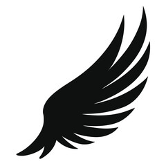 silhouette wing on white background