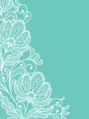 Floral background with white lace flowers. Vector elegant pattern for wedding invitation, restaurant menu, luxury brochure, business, sale template