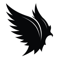 silhouette wing on white background