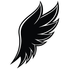 silhouette wing on white background