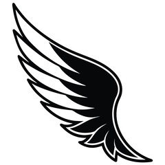 silhouette wing on white background