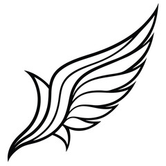 silhouette wing on white background